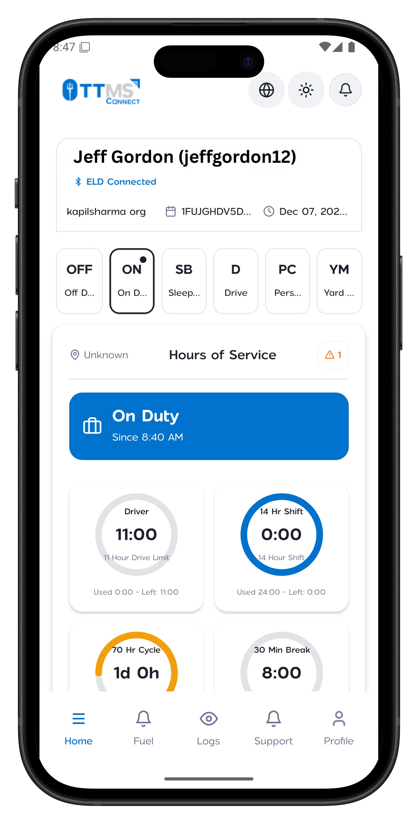 TTMS platform screen 4
